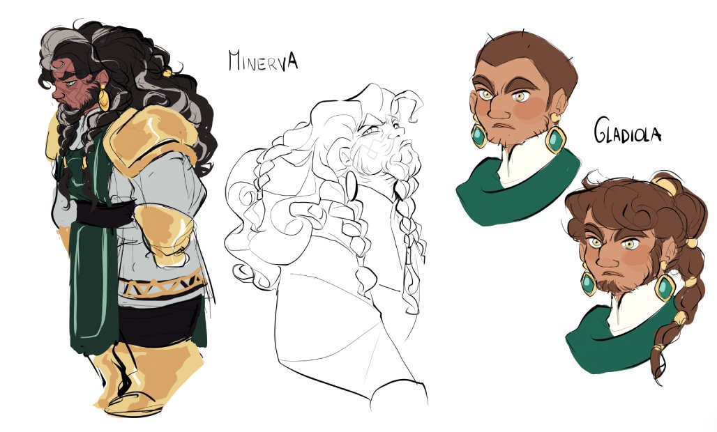WizardlyCoco's tweet photo. Dwarf paladin lady for an upcoming dnd campain and her sister https://t.co/x2l2zGzIJX