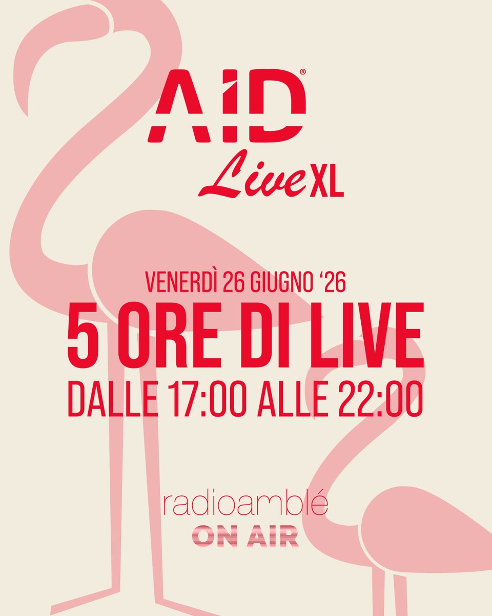 AccademiaDJ's tweet photo. @accademiaitalianadj Live
EXTENDED VERSION
5 ore di DJ Set
Venerdì 26 Giugno 2026 dalle 17.00 alle 22.00

Non perdere la puntata EXTRA LARGE di AID Live a #Firenze

Preparati a vivere un’esperienza unica con l’energia travolgente degli studenti ufficiali Accademia Italiana DJ https://t.co/vz7SVVOYQi