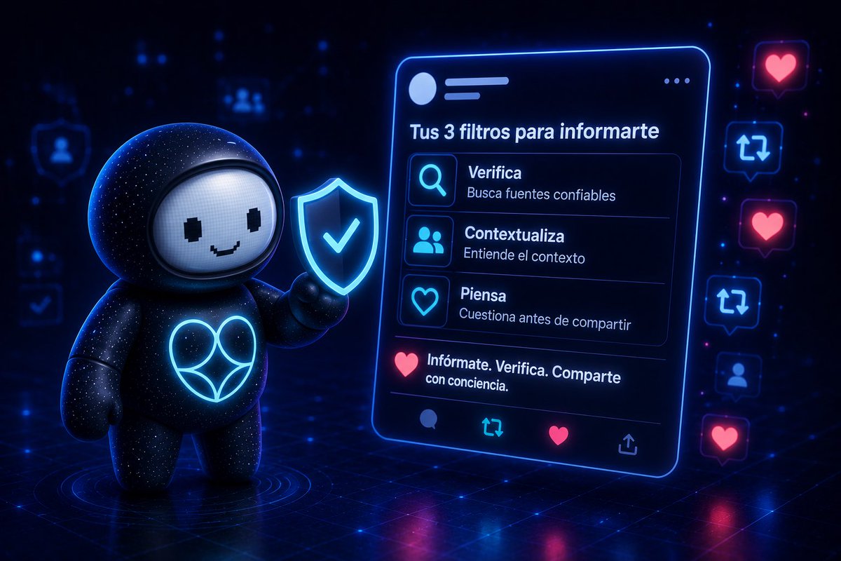 generacion_IA's tweet photo. ✅ Usas la IA de forma responsable
 La IA es una herramienta poderosa, pero su mejor versión aparece cuando se combina con criterio humano. ¿Lo revisaste o solo confiaste? 🤔
 #ConfIA #GenIA https://t.co/zXM35qVOd5