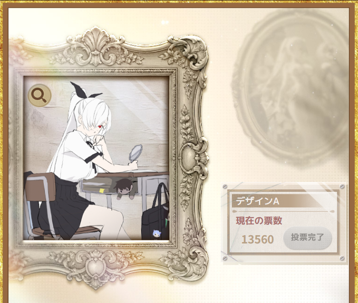 nikkepedia_jp's tweet photo. シンデレラ衣装投票二日目です。やや票差を付けられた学生服ですが、ここで学生服の魅力を一つ。学生服は3案及び過去の衣装の中で唯一の「ポニーテール」です。 シンデレラのポニテが見られるのは学生服だけ！
※訂正：投票は期間中一回だけでした、得票数発表が18：00更新です。 https://t.co/CWeoimFanM