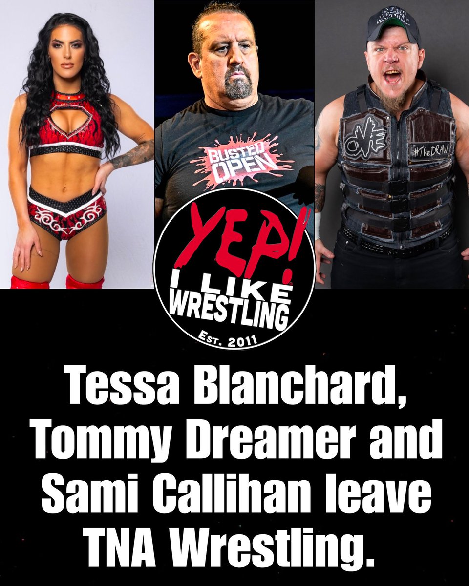 yepilw's tweet photo. Tessa Blanchard, Tommy Dreamer and Sami Callihan leave TNA Wrestling.

#TNAWrestling #WrestlingNews #ProWrestlingNews https://t.co/w65dhlfb45