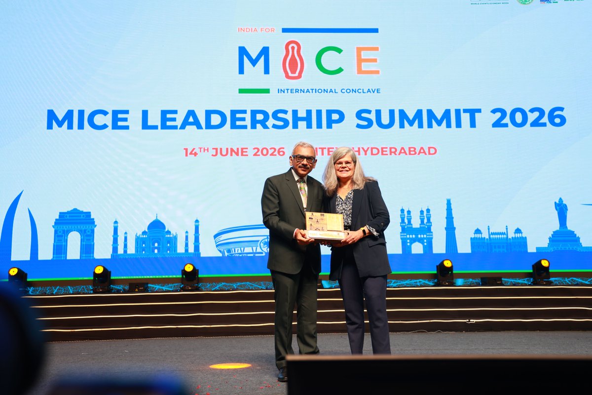 UFILive's tweet photo. 🇮🇳 UFI was delighted to participate in India For MICE, part of World Events Economy Week, hosted by UFI member HITEX in India.

👏 Thank you to our hosts for bringing together the industry to exchange ideas and strengthen partnerships.

#ufi #IndiaForMICE2026 #HITEX #eventprofs https://t.co/GW0kgRERpf