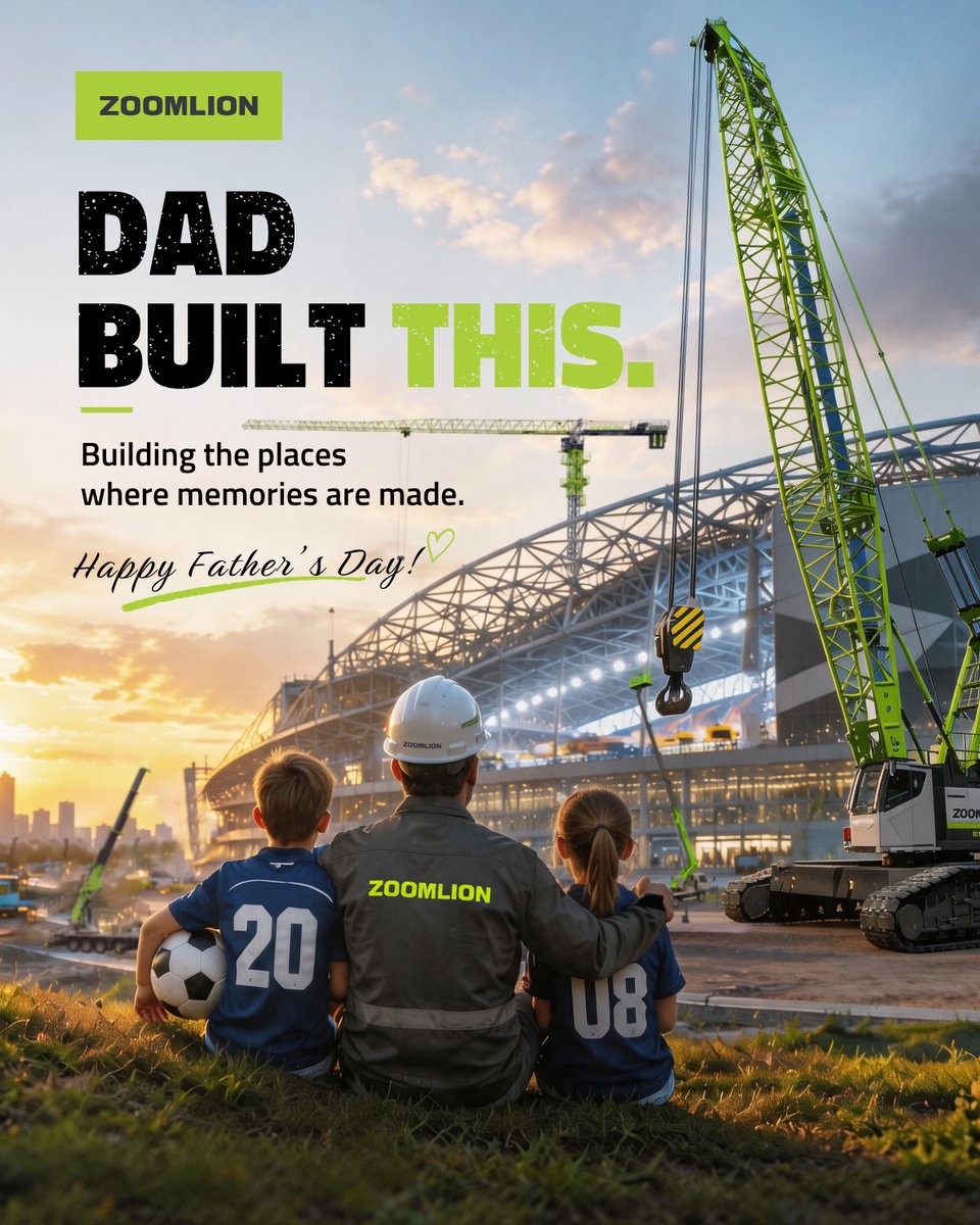Zoomliontech's tweet photo. #ZOOMLIONBrand
Building Memories Together
This Father’s Day, we celebrate the hands that build our world—and the hearts that guide us. Thank you to all the fathers shaping both families and the places we cherish. 💚
#ZOOMLION #FathersDay #BuildingMemories #Construction https://t.co/QNVLvayYGe