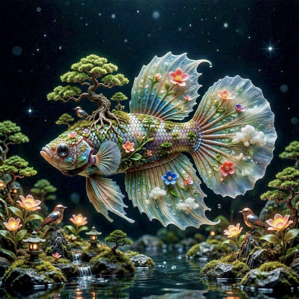 Fatcat2022's tweet photo. QT or share your Betta-Fish 🐟 art
#aiart #AIイラスト #bettafish https://t.co/hqnPoTfpJ4
