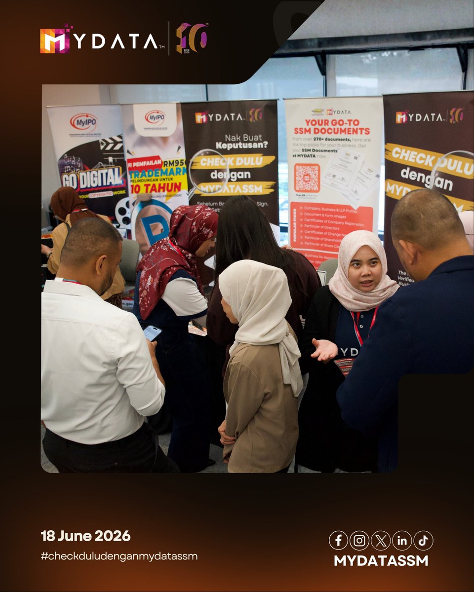 MYDATASSM's tweet photo. We love supporting local businesses!

That’s what we’re all about: supporting your business to achieve the success you want. We had the honour of meeting wonderful business owners at Jom SellerGrow Day at TikTok, where we showed them an easy way to access corporate information- https://t.co/sPuVqhehaV