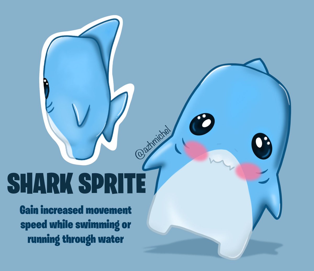 azhmichel's tweet photo. First Submission for #Designasprite 
Hope you guys like it 🦈 ~ no ai was used 🩵 https://t.co/Uh1tVG2ZSw