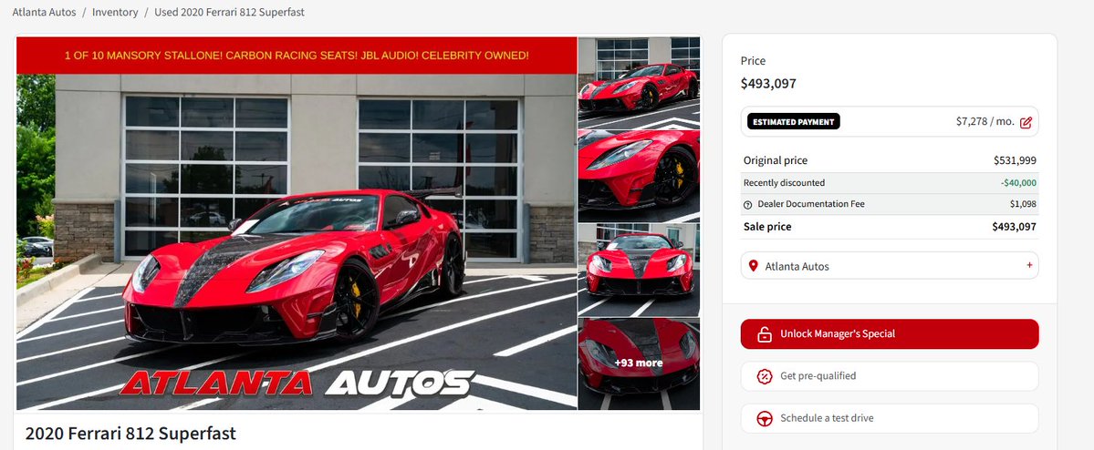 ray_dbc's tweet photo. 2020 Ferrari 812 Superfast MANSORY 493k
https://t.co/jawMAKcksu https://t.co/w5DK6GQ0iL