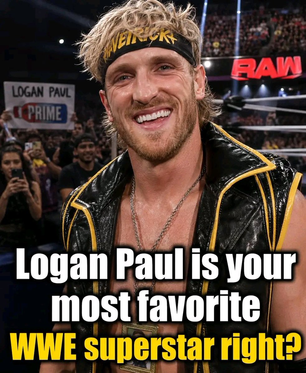 iboboprince336's tweet photo. 🔥 Logan Paul is your most favorite WWE superstar right? 🤔

From social media fame to becoming one of WWE’s biggest attractions, he’s surprised many with his confidence and big moments.

Some fans love what he brings, others still debate his place.

What’s your honest opinion on Logan Paul?

Drop it below 👇

(AI Enhanced Image)