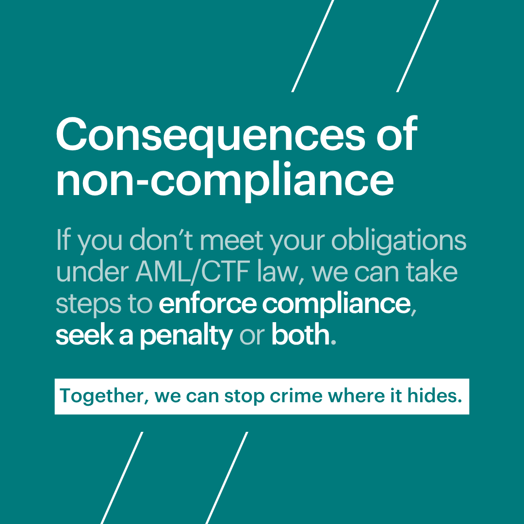 AUSTRAC's tweet photo. If obligations aren’t met, or risks aren’t properly managed, regulatory action may be taken.
Learn about the non-compliance and what it means:  https://t.co/QE8MOX2VTS https://t.co/PBCiYeXGBn