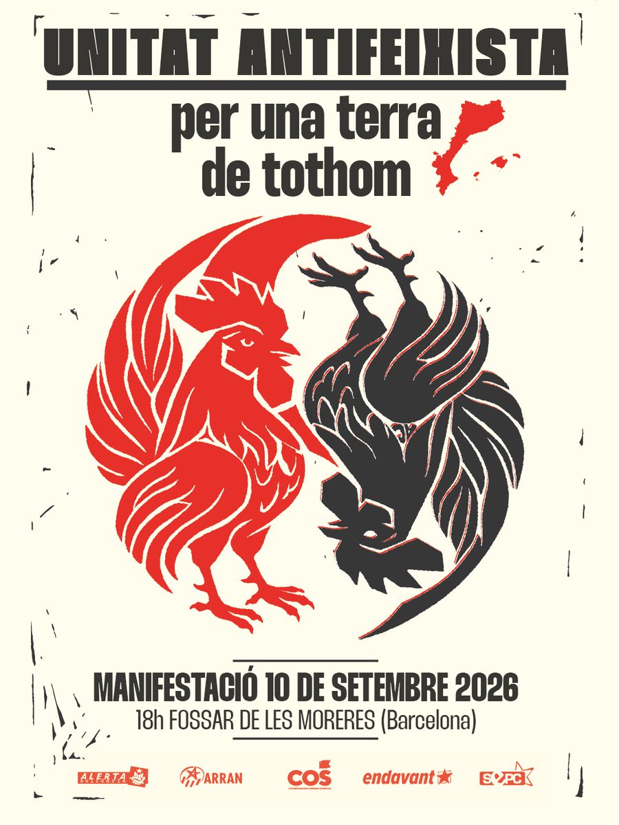 COSnacional's tweet photo. 📣 El català i la nostra terra no són cap excusa ni eina per difondre el mateix programa racista, reaccionari i antiobrer que l'extrema dreta espanyolista. 

🚩 Unitat antifeixista per un terra de tothom! https://t.co/0OwpjnVOFI