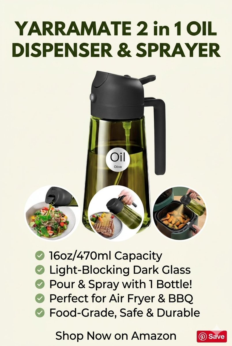 IffePk's tweet photo. YARRAMATE 2-in-1 Olive Oil Dispenser &amp; Sprayer (16oz Dark Glass)🛒 Product link 👇https://t.co/OVAN5Zgg5q
#Trump #كاس_العالم_٢٠٢٦ #KingRezaPahlavi‌ForIran #Panamá # https://t.co/XD2PESOIyN