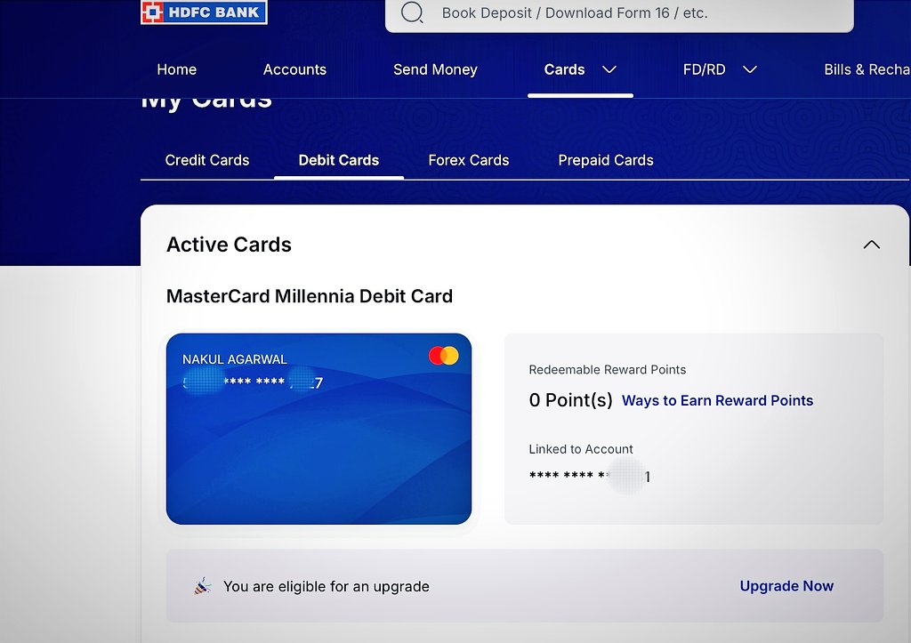 creditcardwalah's tweet photo. HDFC Millennia Debit Card on Zero Balance Account ✨🔥

Card Visible now in NetBanking 👇

#ccgeeks #DebitCard #Cashback https://t.co/7Kl3vQCIQj