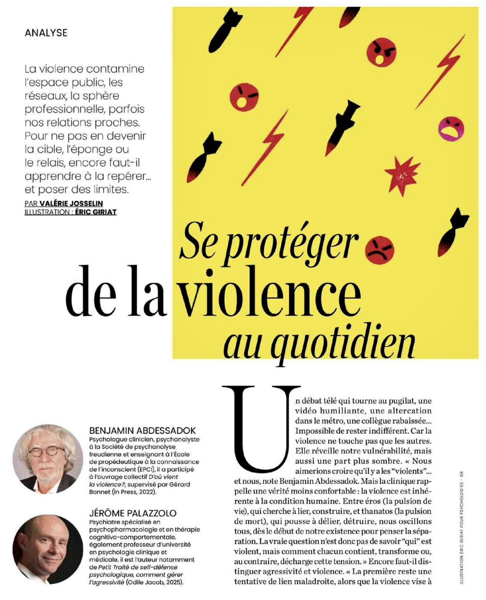 palazz06's tweet photo. Merci à @Psychologies_  pour cette mise au point concernant la violence au quotidien, entre psychanalyse et TCC 🙏 https://t.co/3Q2eOmsh45