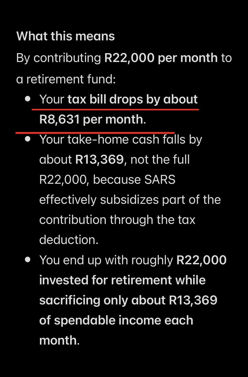 VimleshRajbansi's tweet photo. Estimated Tax payable without any retirement fund contribution vs estimated tax payable after retirement fund contribution https://t.co/47E7DPPmhv