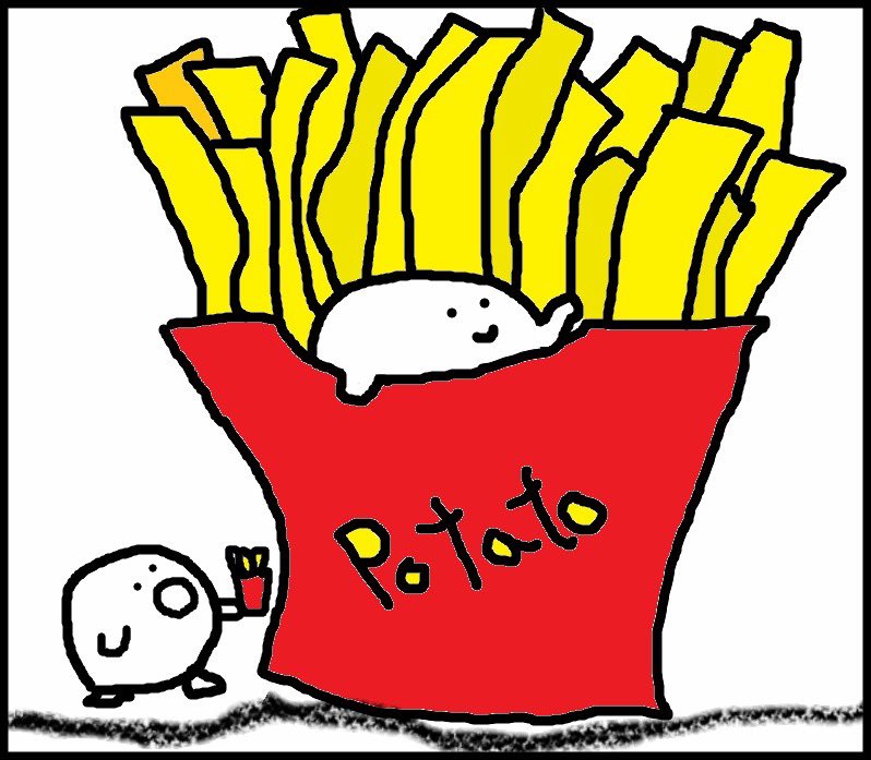aokunnox's tweet photo. 大きいポテト🍟 https://t.co/1cCT0akouK