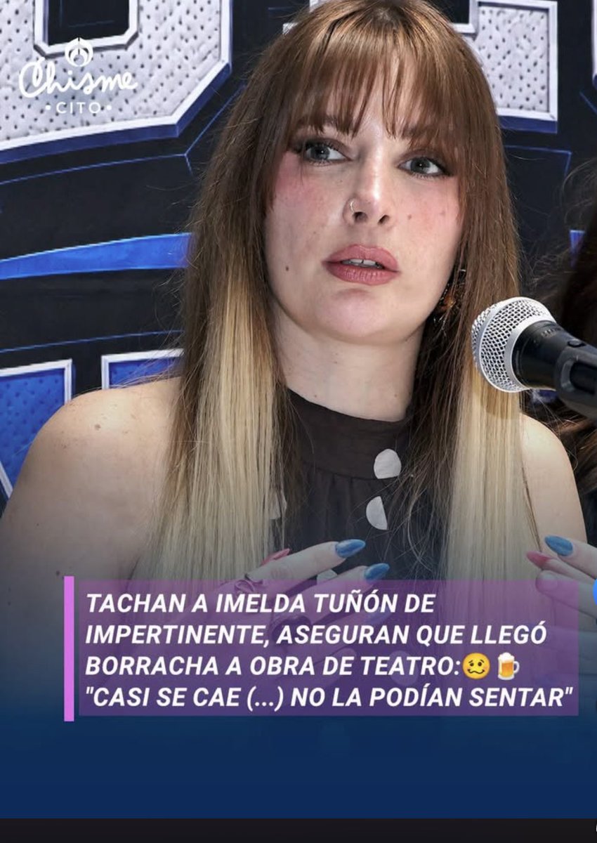 Morenixh's tweet photo. A Imelda Tuñon la vieron borracha y en estado impertinente en obra de teatro que recién asistió. Mucha gente dice que la vieron burlándose muy fuerte y nadie la podía controlar ni siquiera el novio. No dejaba disfrutar la obra, tanto así que una actriz se enojó. #Mexico https://t.co/G3lIzgwRdW