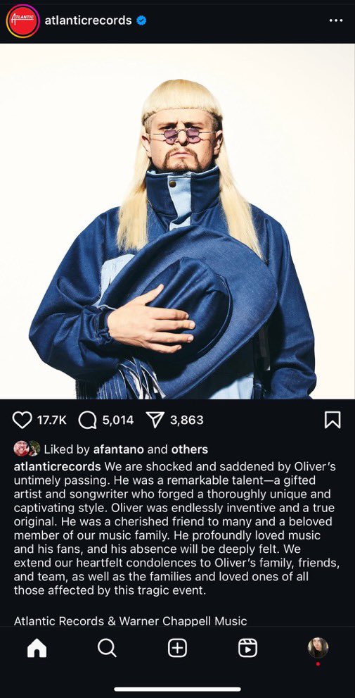 whotfisjovana's tweet photo. Leaving this here before my comment is deleted on instagram.

Prior to his death he released a video about how he was treated poorly by his former label, having his creativity restricted, and his album repeatedly delayed which ultimately led him to go independent in the last months of his life… that context matters. RIP, Oliver.