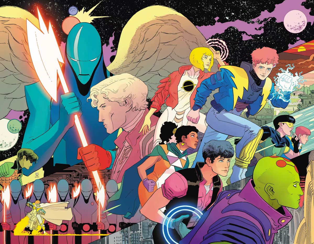 dcuworld's tweet photo. DC Comics has announced Legion of Super-Heroes by Joshua Williamson and Hayden Sherman.

"Can the mysterious Brainiac 1 of 5 solve Brande’s murder? To restore hope to the universe, he must assemble a legion of gifted young rebels from across the cosmos! But they are scattered across the universe!"