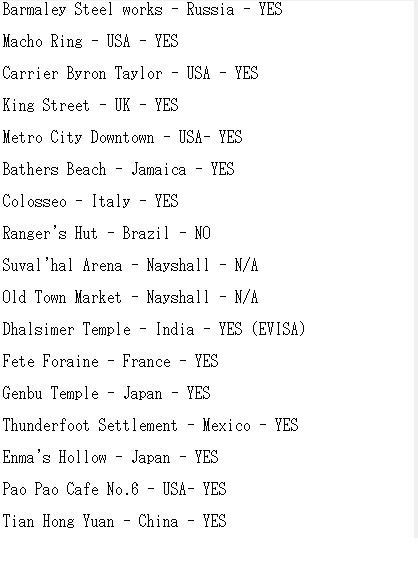 void215's tweet photo. Got curious so here's a list of street fighter stages and if Yasmine needs a visa to go there https://t.co/SxtsDx4vRS