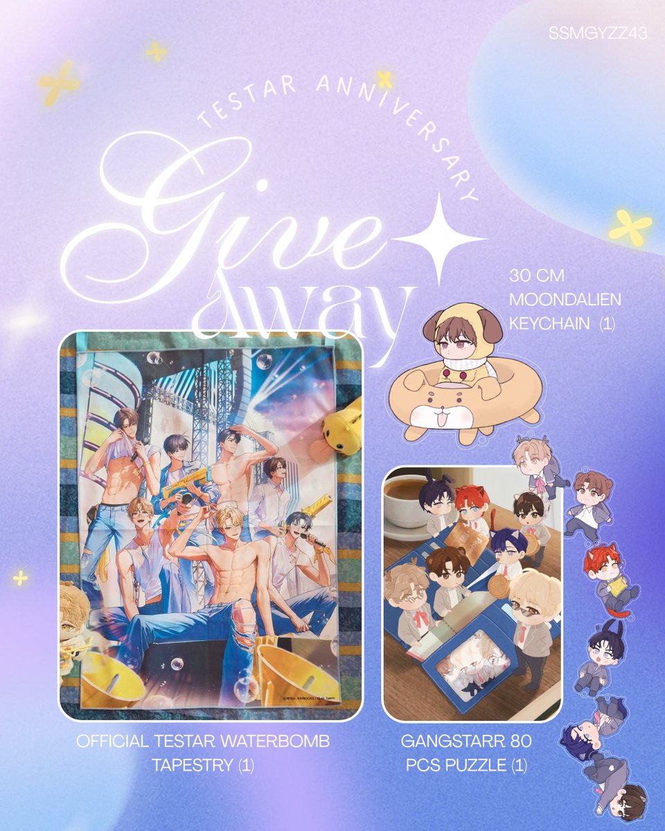 ssmgyzz43's tweet photo. #TeSTAR Anniv Giveaway ✨
Aku mau ngadain GA untuk merch² ini 😋

How to join:
-Like + RT this post
-Comment w/ merch you want + bias/fav arc (Any language is fine, as long as mtl-friendly lol)

Open for INA &amp; INTL
Pls check image below for terms &amp; details
🗓️~june 20th 12.00 WIB https://t.co/0eLRtBQ8tn