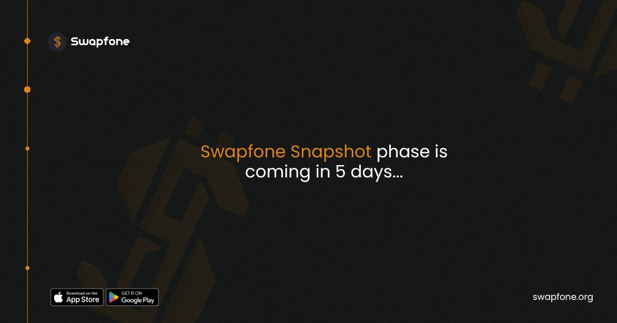 swapfone's tweet photo. Swapfone Snapshot phase in coming in 5 days. 

📲Start mining USDS before the deadline at https://t.co/R1PX45rAX7 https://t.co/tSWOoDbadw