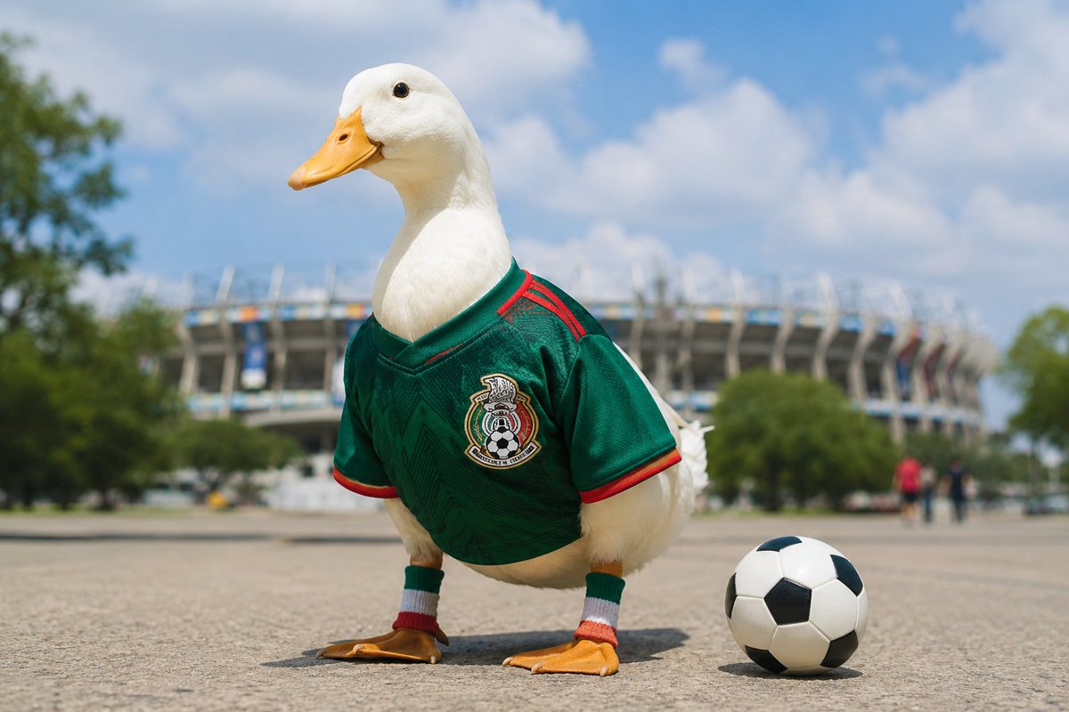 arinaavram's tweet photo. ¡Merlín me robó el corazón! 🦆❤️
¡Vamos, México! ¡Todo mi apoyo para que conquisten el Mundial! 🇲🇽⚽🏆
#Merlín #PatoMundialista #VamosMéxico #México #Mundial2026 #WorldCup2026 #Fútbol #MerlinElPato #SelecciónMexicana 🇲🇽🦆⚽ https://t.co/Xz4AkzyPXy