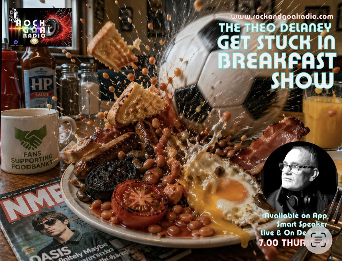 RockNGoalRadio's tweet photo. @theodelaney at Breakfast
It’s the #GetStuckIn #BreakfastShow on Rock and Goal Radio
Where else do you get Billy McKenzies soaring vocals in The Associates alongside a twice taken penalty by #HarryKane at 7-15 in the morning?
Download the App today
#NoAdverts #NoVAR #NoLimits
IOS
https://t.co/t8y0Hr6If5
ANDROID
https://t.co/3gKX0l7Sa5