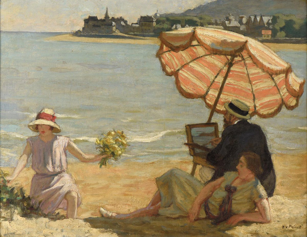 MoreauAntoine05's tweet photo. René-Xavier Prinet (1861-1946)
Cabourg Beach Scene, 1910. 
French Impressionist painter https://t.co/SRUVCfpplK