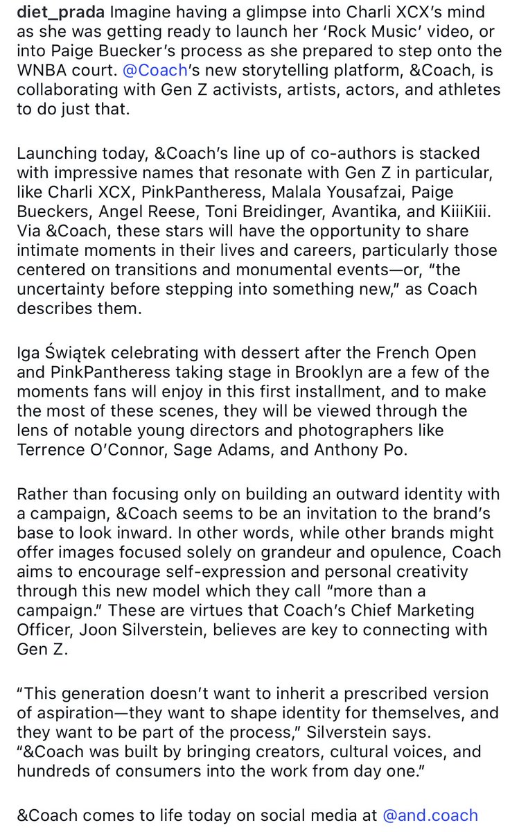kiiitschi's tweet photo. didn’t expect to see kiiikiii on diet prada lol. but what gave me chills is how perfectly &amp;Coach campaign aligns w/ kiiikiii’s identity. it’s abt sharing the uncertainty before stepping into something new,embracing growth &amp; the journey instead of just celebrating the final result https://t.co/r6U2fR9i2G