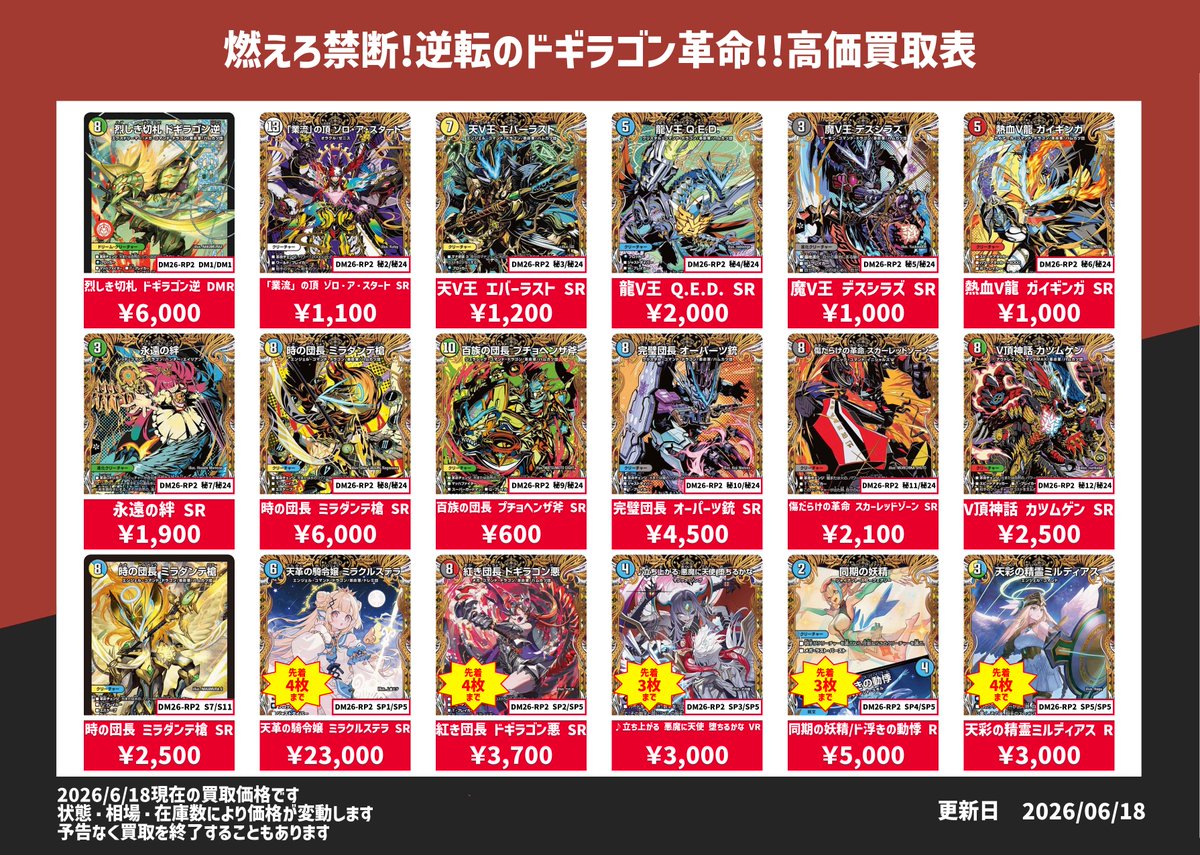 デュエルマスターズ】 燃えろ禁断!逆転のドギラゴン革命!! 高価買取表