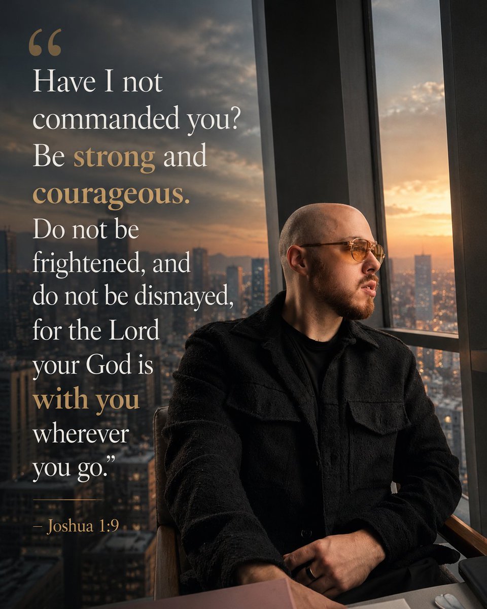 Dylanmadden's tweet photo. How can we doom when God literally says...

“Have I not commanded you? Be strong and courageous. Do not be frightened, and do not be dismayed, for the Lord your God is with you wherever you go.”

— Joshua 1:9 https://t.co/b1tvylTXfX