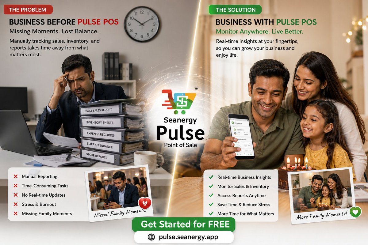 SeanergyPulse's tweet photo. Running a business shouldn't mean missing life's most important moments. โค๏ธ
With Pulse POS, you can track your entire business in real time from your smartphoneโanytime, anywhere.
#PulsePOS #PointOfSale #RetailManagement #BusinessGrowth #SmartBusiness #StoreManagement #POS https://t.co/T2MEqM98Ej