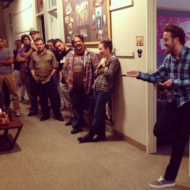 forever_gf618's tweet photo. Happy 618 day to all #GravityFalls fans &amp; a very happy 41st birthday to the flannel legend himself!

ALEX HIRSCH!

As today is also Thursday, here's a throwback to Alex's 29th &amp; 30th birthday when the crew held a party for him and dressed a skeleton as him &amp; left it in his office https://t.co/lMUjxL0dDC