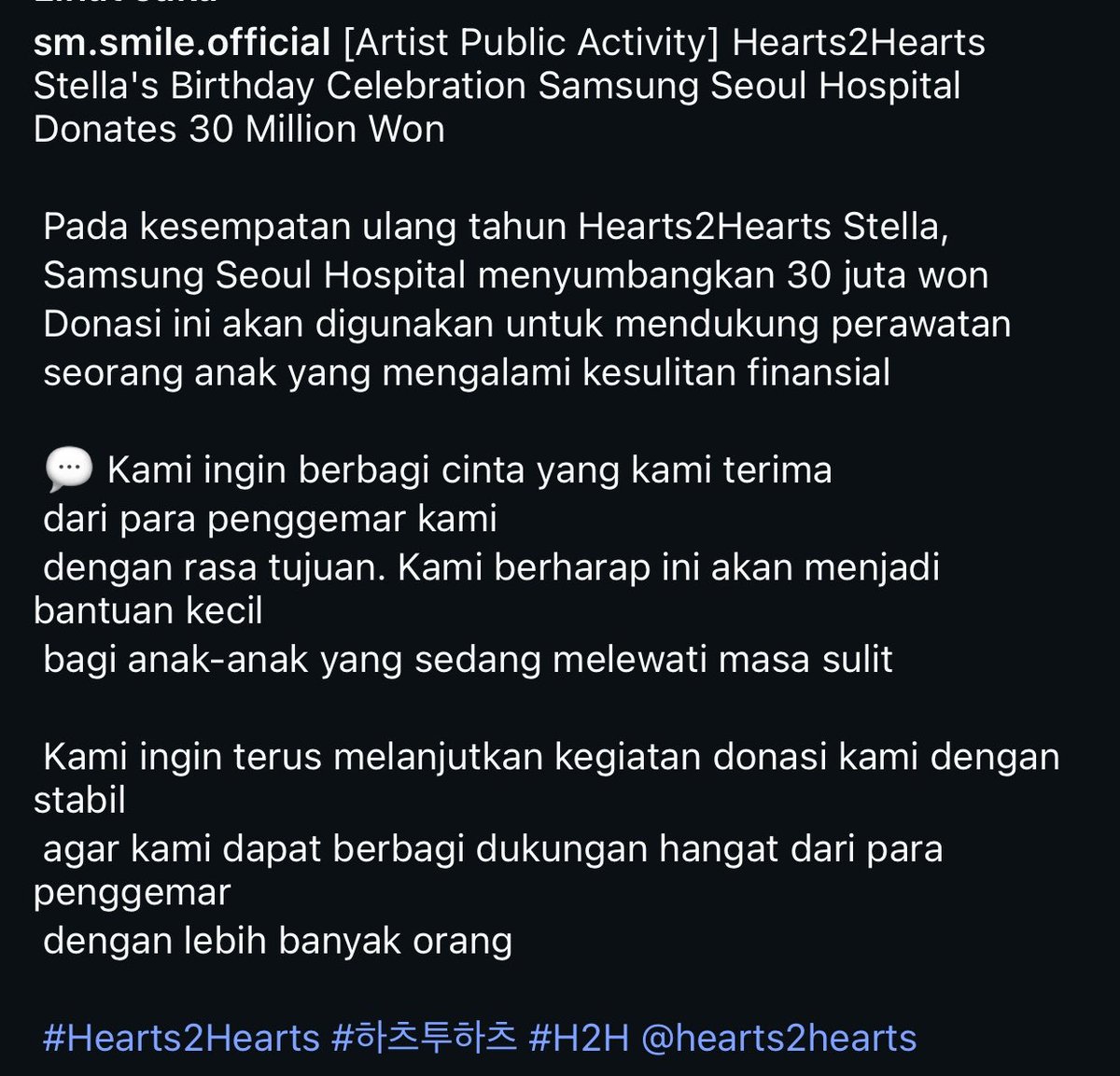 kenytimes's tweet photo. Idol kpop rookie menyumbang uang ke rumah sakit saat ulang tahun. Kalo dirupiahin sekarang sekitar 350 juta lebih 😭

Bangga banget, happy birthday, bahagia selalu dan makin peduli ke sesama ya Stella 🥹🥹🥹

#STELLA #Hearts2Hearts #H2H https://t.co/Neao99dKZS
