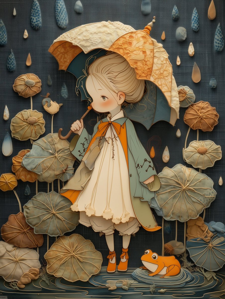 和気あいAI6月 「雨と蛙と蓮」