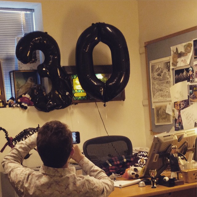 forever_gf618's tweet photo. Happy 618 day to all #GravityFalls fans &amp; a very happy 41st birthday to the flannel legend himself!

ALEX HIRSCH!

As today is also Thursday, here's a throwback to Alex's 29th &amp; 30th birthday when the crew held a party for him and dressed a skeleton as him &amp; left it in his office https://t.co/lMUjxL0dDC