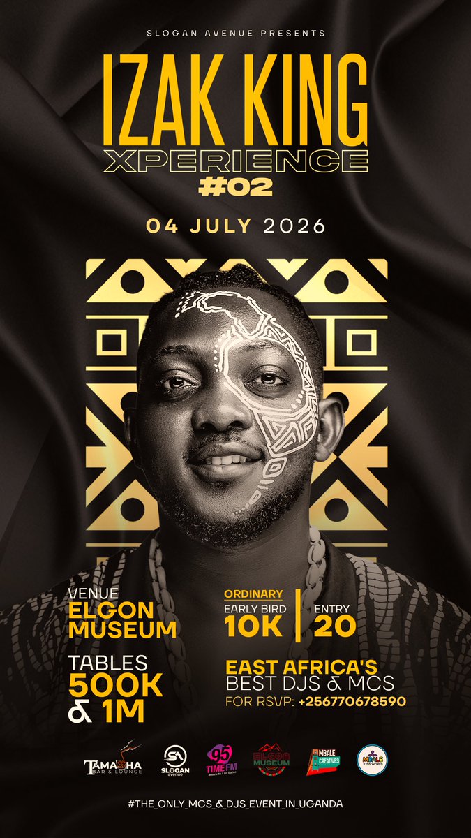 MR_IZAKKING's tweet photo. 4TH JULY 2026
📍ElgonMuseum
Ft EastAfrica’s Best djs&amp;Mcs 🔥🔥 https://t.co/EUMNvVbk6d