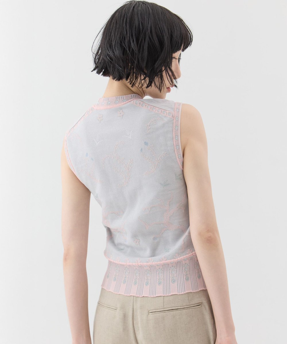 MameKurogouchi Layered Jacquard Sleeveless Knit Top ガラスの絵付け