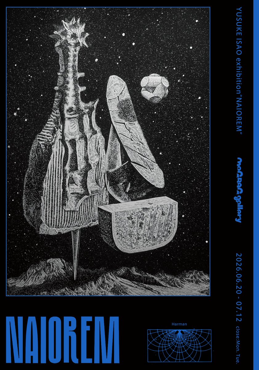 mograggarage's tweet photo. 【6月の展覧会🌟】Yusuke Isao EXHIBITION “NAIOREM” 2026.6.20.sat - 7.12.sun 
OPEN /13:00-21:00 CLOSE /月曜日・火曜日 
6.20.satオープニングパーティー 18:00 - 21:00  

Yusuke Isaoが織りなす新たな点描と色彩の世界をお楽しみに。 https://t.co/XmAsgKCLCS