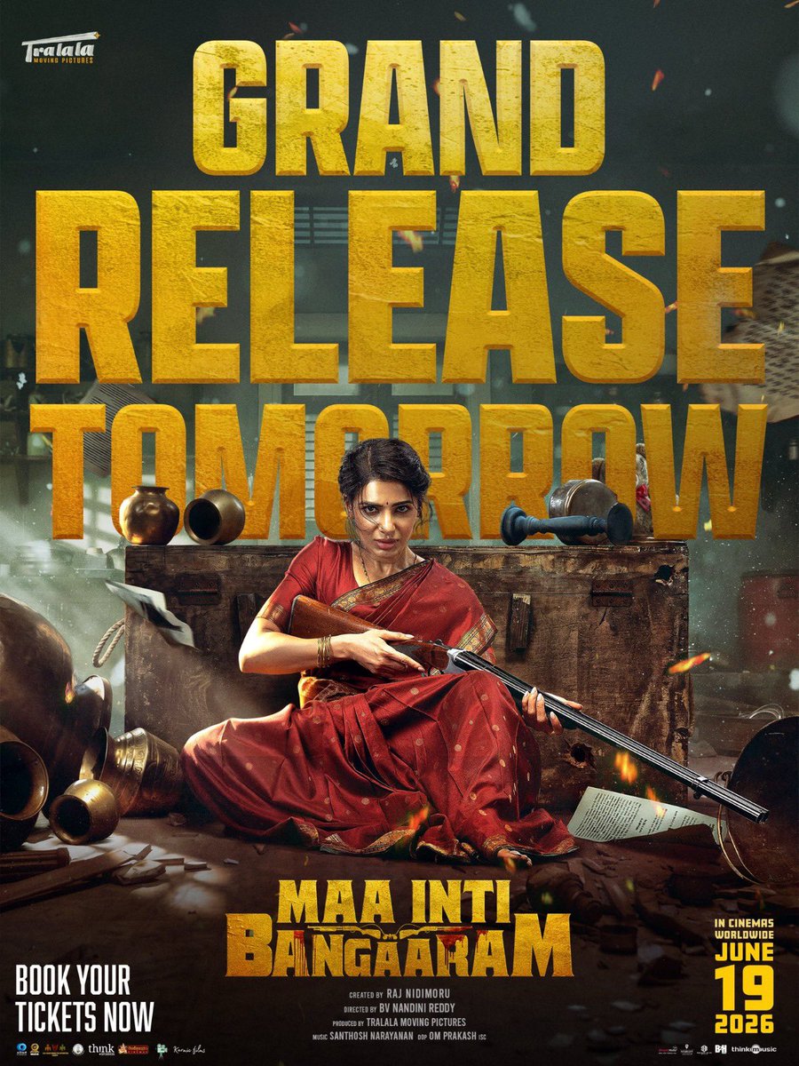 LetsXOtt's tweet photo. #MaaIntiBangaram Aka #EngalThangam Grand Release Tomorrow 💣💥 

@Samanthaprabhu2 TAKEOVER 💣💥 https://t.co/dPYD80Ylvi