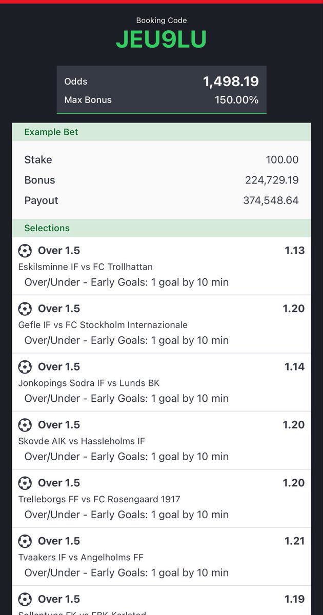 mansyboom's tweet photo. Over 1.5 don land 
💥🏆🏆🏆💥

1.4k➡️JEU9LU
100➡️ VHCUCQ
20➡️ WQSPMP https://t.co/2115EzqQ1S