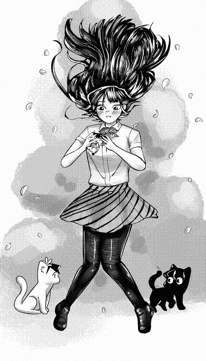 Gya_Mag's tweet photo. Komi-san and Tadano-kun 🐱🐱 https://t.co/hfLTCim6Of