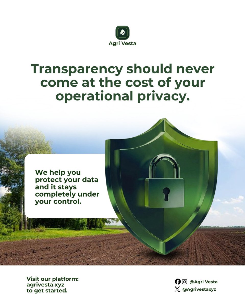 AgriVestaxyz's tweet photo. We treat cooperative and aggregator data with the absolute highest standards of confidentiality.

Secure your trade data.
Visit https://t.co/y5iM9pj7Qu to get started.

#Agrivesta #Agritech #Securedtrade #Datasecurity https://t.co/FDZyeWY5zJ
