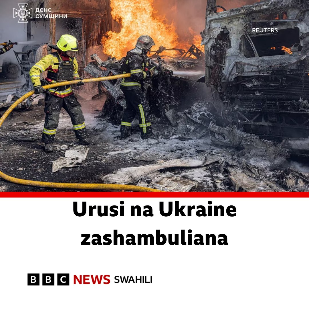 bbcswahili's tweet photo. Ukraine inasema ‘adui anatushambulia kwa makombora’, Urusi inasema kiwanda chake cha mafuta kimeshambuliwa
https://t.co/rxzwOgcfle https://t.co/Byv7o5QA23