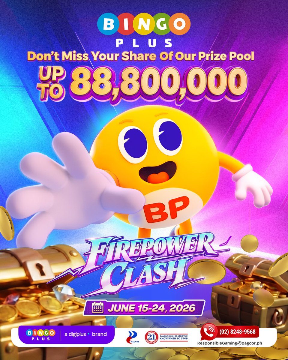 Bingoplusph's tweet photo. REWARDS ARE UP FOR GRABS 👀

Don't let the opportunity pass you by! Join the action, make your moves, and see if luck is on your side today 🍀✨

#BPFirepowerClash https://t.co/tSlXdcr5TQ