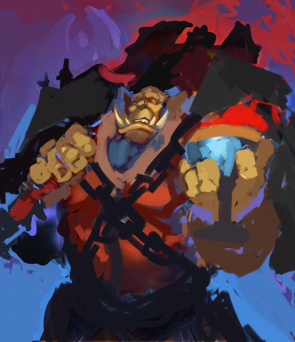 Tadashiroi's tweet photo. My PC exploted yesterday and I was not able to conect until now and I just saw a lot of love to the Ucronian post

Thanks and Welcome!🥰

Old What if of Garrosh. Sometime I rework and paint a bit this piece  - Garrosh Venthyr  WIP

Im not sure if change the glass for a cup of tea https://t.co/BIYE5wRTSI