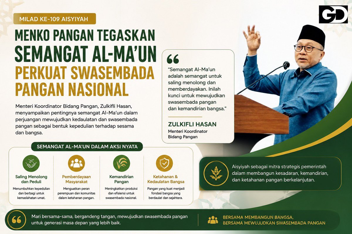 virdavirly's tweet photo. Zulkifli Hasan mengajak masyarakat untuk terus memperkuat semangat berbagi demi terciptanya ketahanan pangan yang berkelanjutan.

#MenkoPangan
#PartaiAmanatNasional
#ZulkifliHasan
#Zulhas
#GD_Zulhas https://t.co/zhzTwg43g0