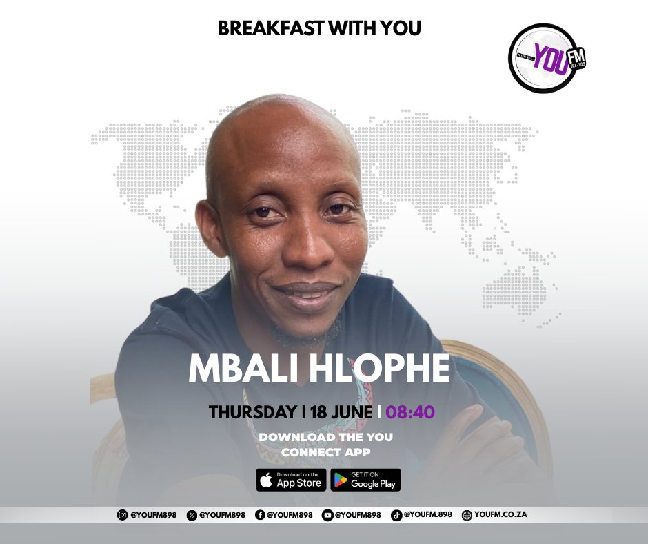 YOUFM898's tweet photo. It's do-or-die for Bafana Bafana! 🇿🇦

Joining us on #BreakfastWithYOU, Mbali Hlophe will unpack the key tactical battles, selection dilemmas and what South Africa must do against Czechia to keep their World Cup hopes alive.

#YOUFM898 #InTuneWithYOU #BafanaBafana #WorldCup26 https://t.co/PnpwT0gC2Z