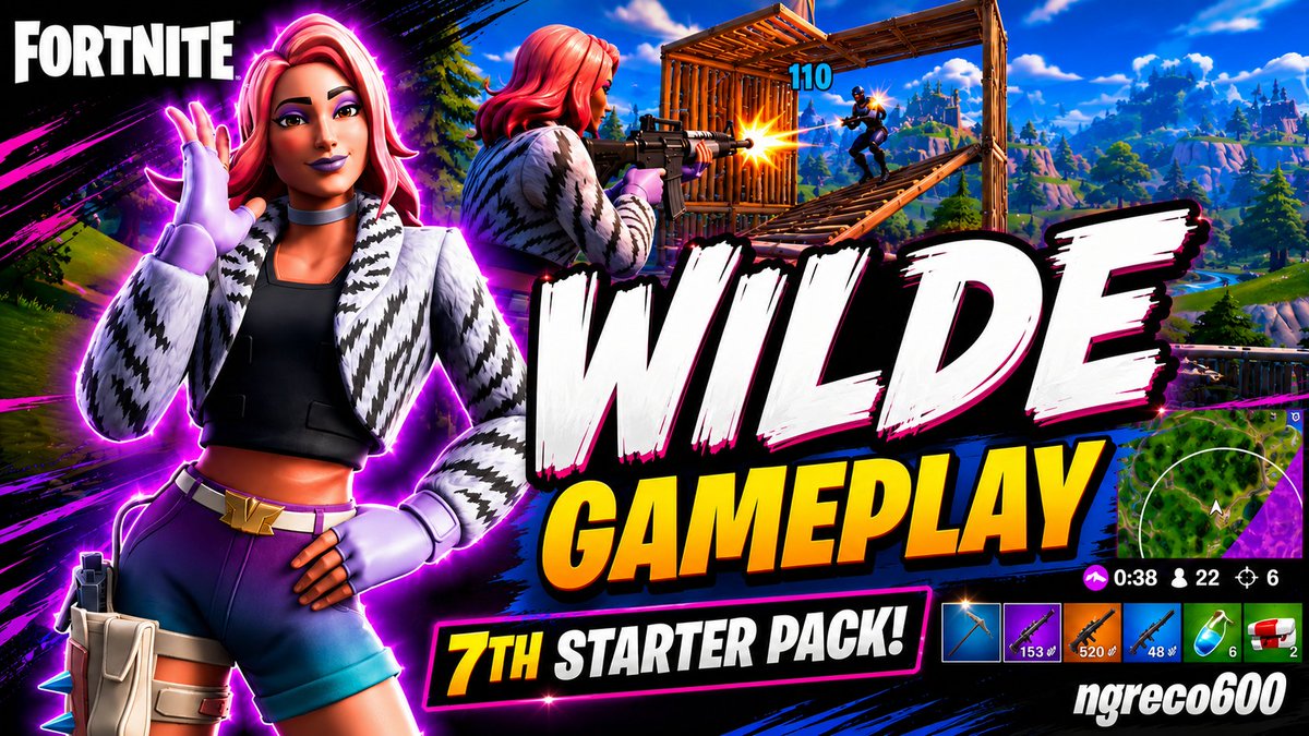ngreco600's tweet photo. STARTER PACK SKIN "WILDE" Victory Royale Gameplay in Fortnite!
Watch here--> https://t.co/EaEhSozl7D
#Fortnite #Wilde #FortniteC7S3 #FortniteNews #fortniteclips #FortniteRunners #StarterPack https://t.co/STB2B4WBCV