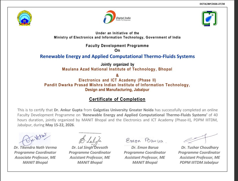 Mech_Galgotias's tweet photo. The Department of Mechanical Engineering congratulates Dr. Ankur Gupta for completing an FDP. #galgotias
#galgotiasuniversity
#galgotiauniversity
#galgotiasuni
#Galgotias
#GalgotiasUniversity
#Galgotia
#galgotiya https://t.co/XEHJDqNAld